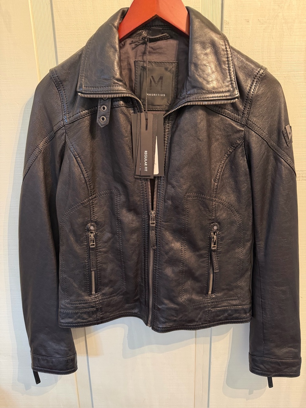 Mauritius Cardie RF  Black Leather Jacket